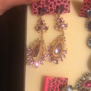 Betsey Johnson Rose Gold & Purple Earrings